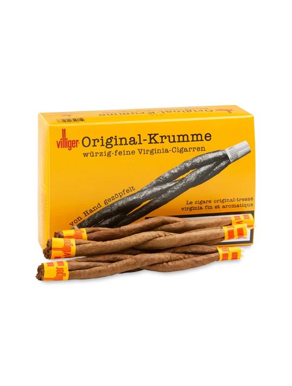 VILLIGER-ORIGINAL-KRUMME_1x48_Packung-stehend-mit-Zigarren